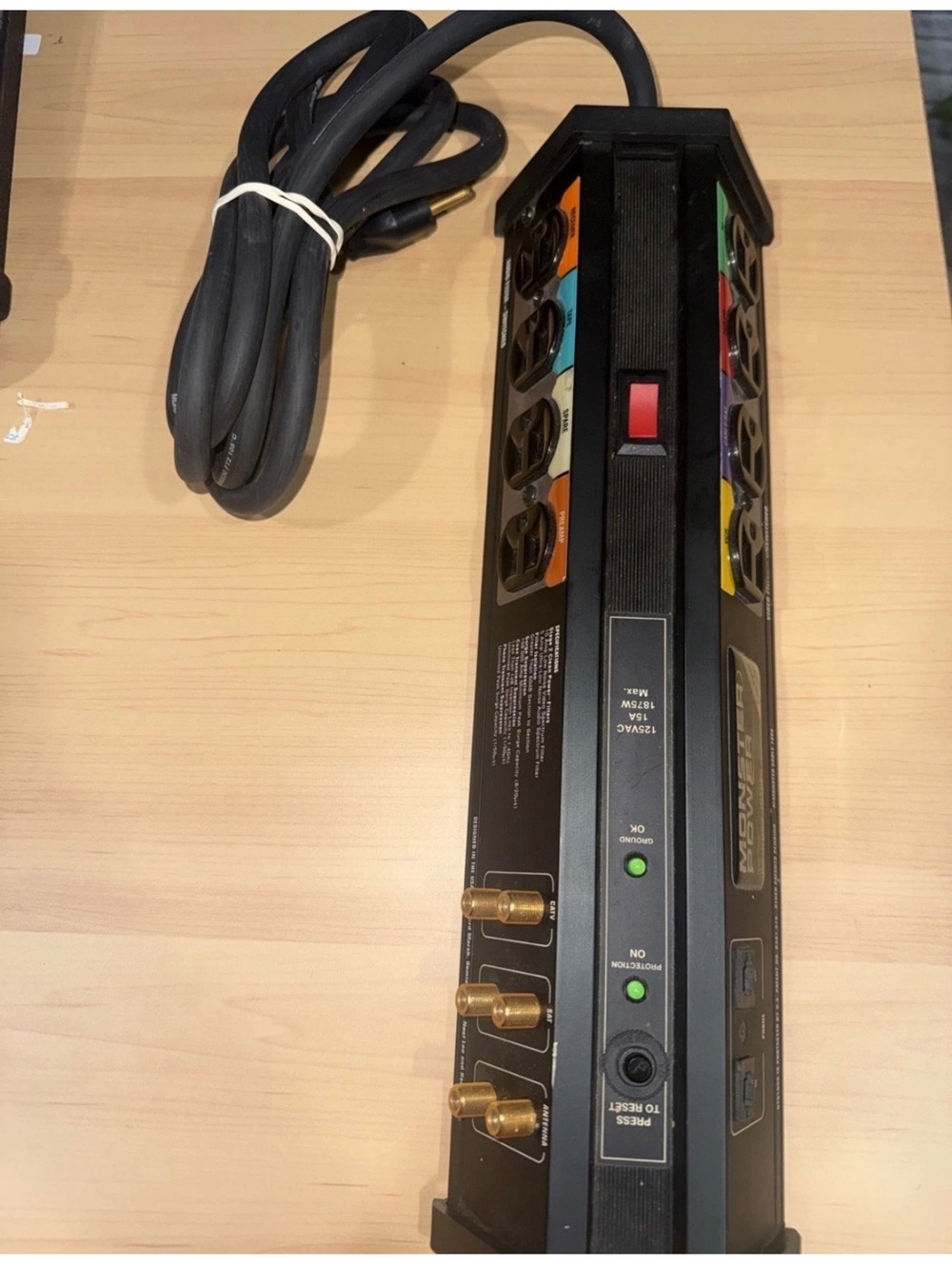 Monster Power Center MTS1000 Surge Protector with Multiple Outlets and Coaxial J
